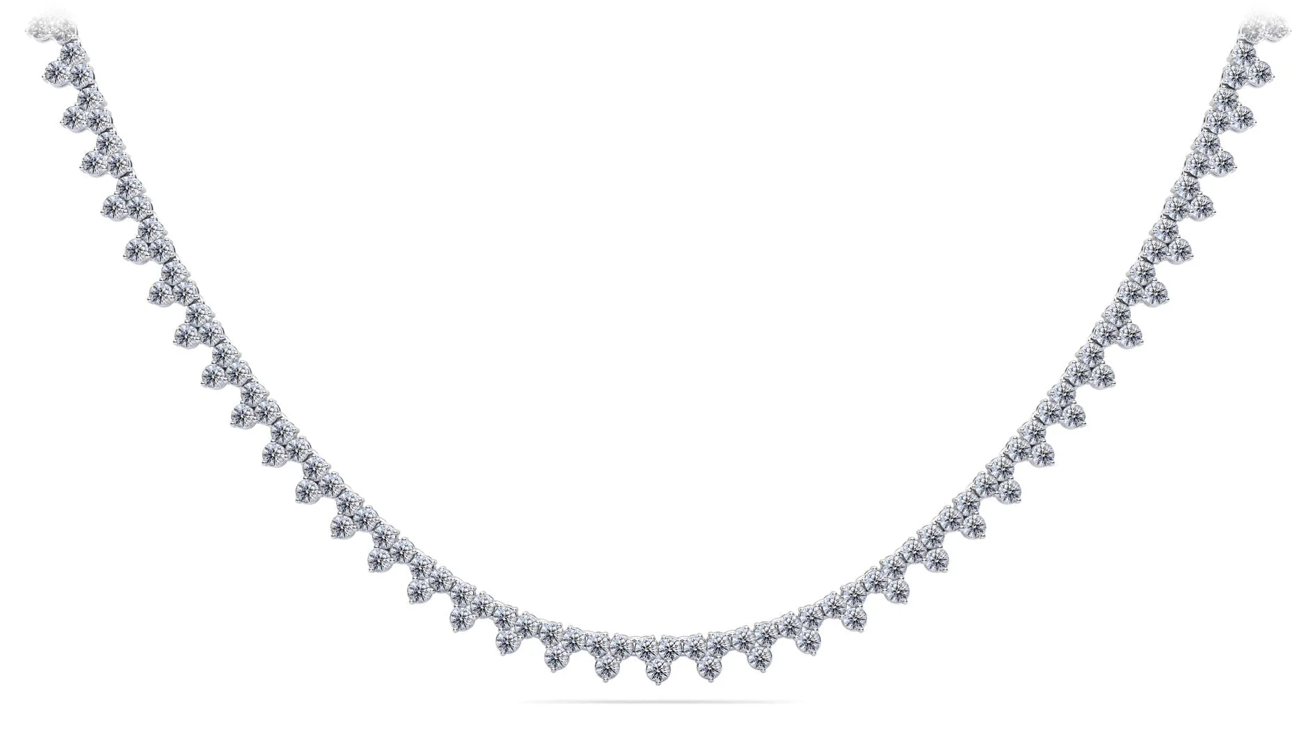 Three Stone Brilliance Diamond Lab-Grown Diamond Necklace with 11.93 ct.(finished) 2.4mm