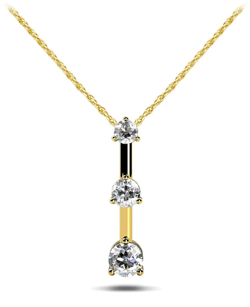 Three Stone Lab-Grown Diamond Pendant with 0.51 ct.(finished) 2.7mm, 3.4mm, 4.2mm - Image 2