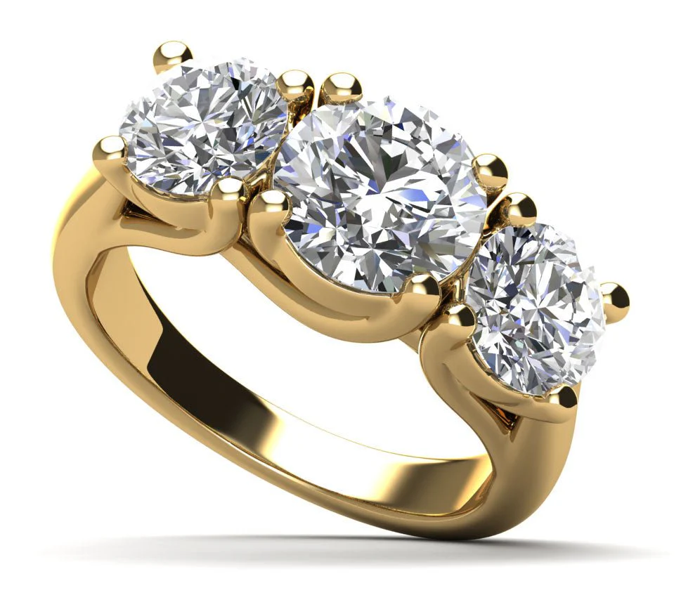 Three Stone Swirl Lab-Grown Diamond Engagement Ring with 0.95 ct. (0.50 ct. center diamond) - Image 2