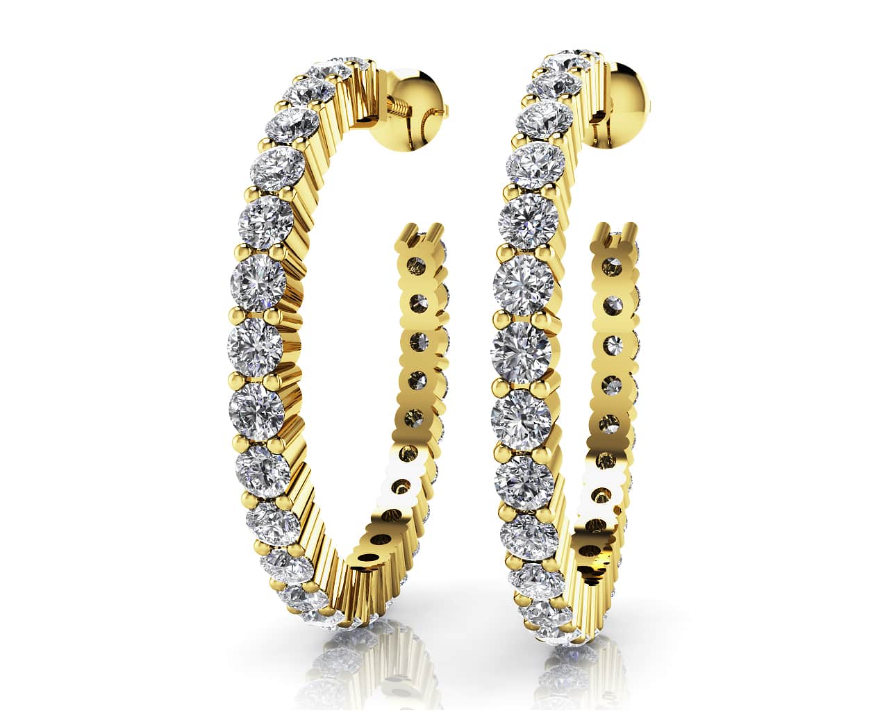 Timeless Lab-Grown Diamond Hoop Earrings with 0.97 ct.(finished) 1.7mm - Image 2