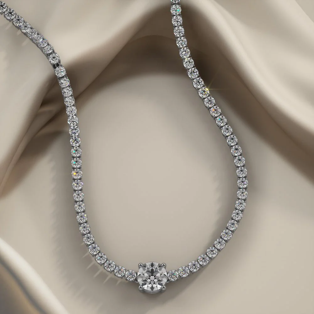 Timeless Dreams Brilliance Round Diamond Necklace with 8.22 ct.(finished) 2.2mm, 7.4mm - Image 3