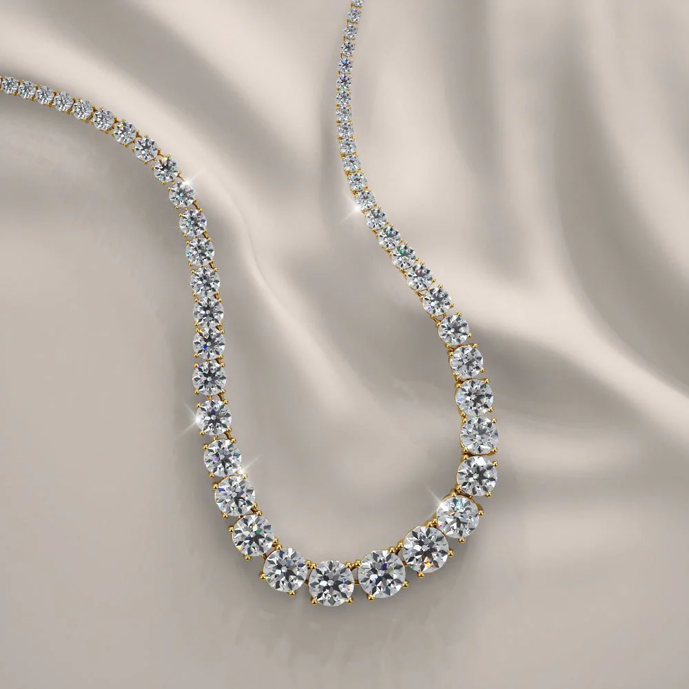 Timeless Dreams Tennis Diamond Necklace with 14.01 ct.(finished) - Image 4