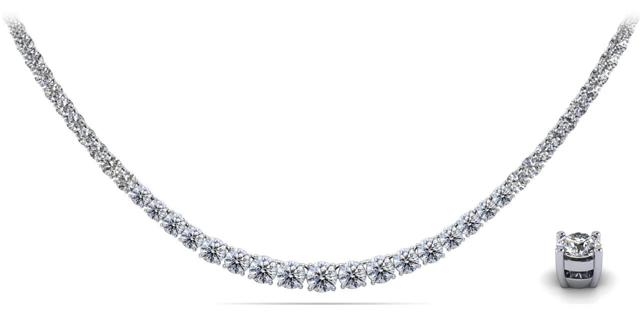 Timeless Dreams Tennis Diamond Necklace with 7.04 ct.(finished)