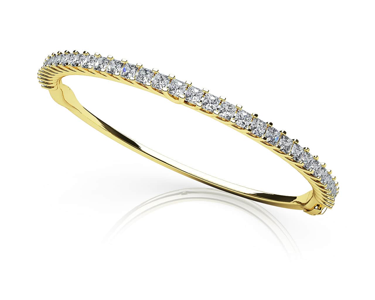 Timeless Elegance Princess Cut Lab-Grown Diamond Bangle with 4.05 ct.(finished) 3mm - Image 2