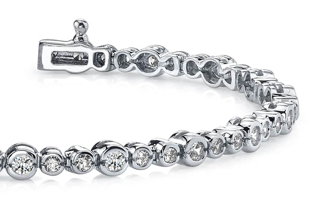 Timeless Half Bezel Lab-Grown Diamond Bracelet with 2.07 ct.(finished) 2mm, 2.5mm