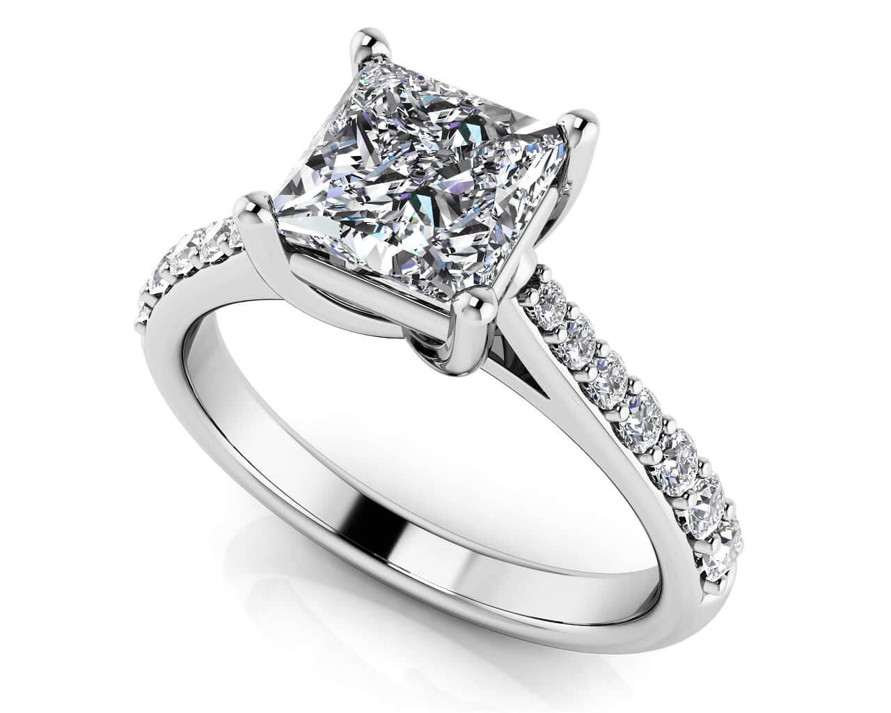 Timeless Princess Cut Diamond Engagement Ring with 1.03 ct. (0.75 ct. center diamond)