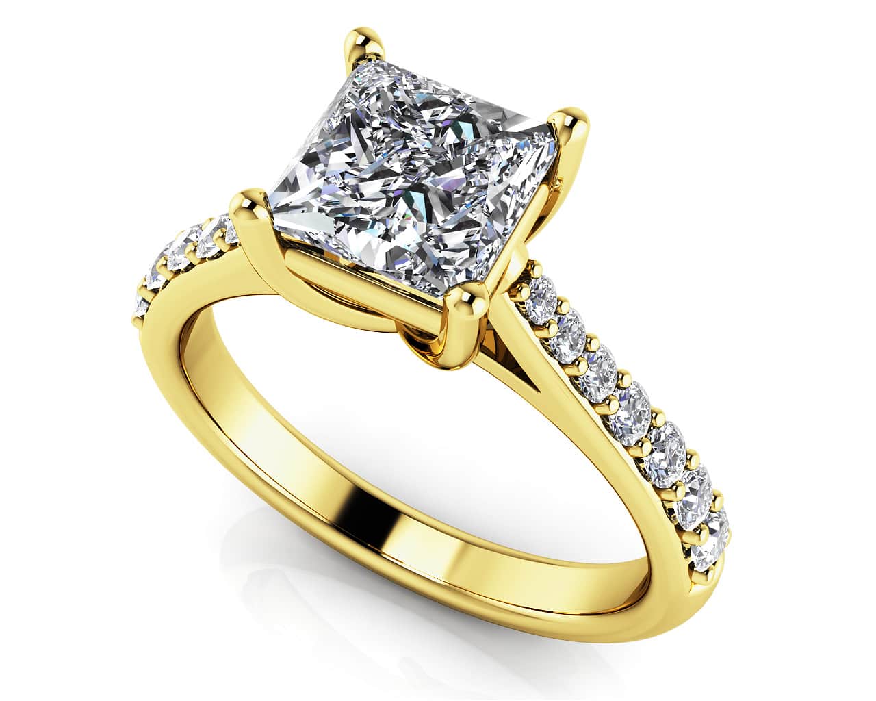 Timeless Princess Cut Lab-Grown Diamond Engagement Ring with 0.49 ct. (0.25 ct. center diamond) - Image 2