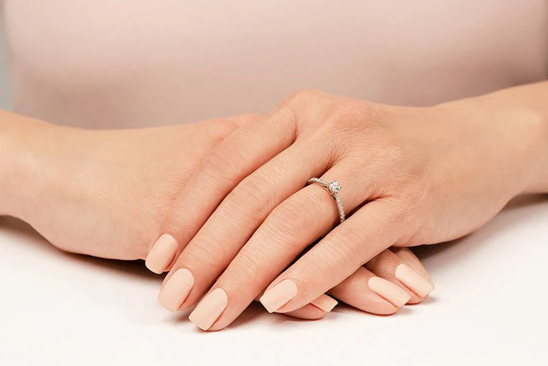 Timeless Round Engagement Ring With Side Diamonds Lab-Grown Diamond  with 0.78 ct. (0.50 ct. center diamond) - Image 5