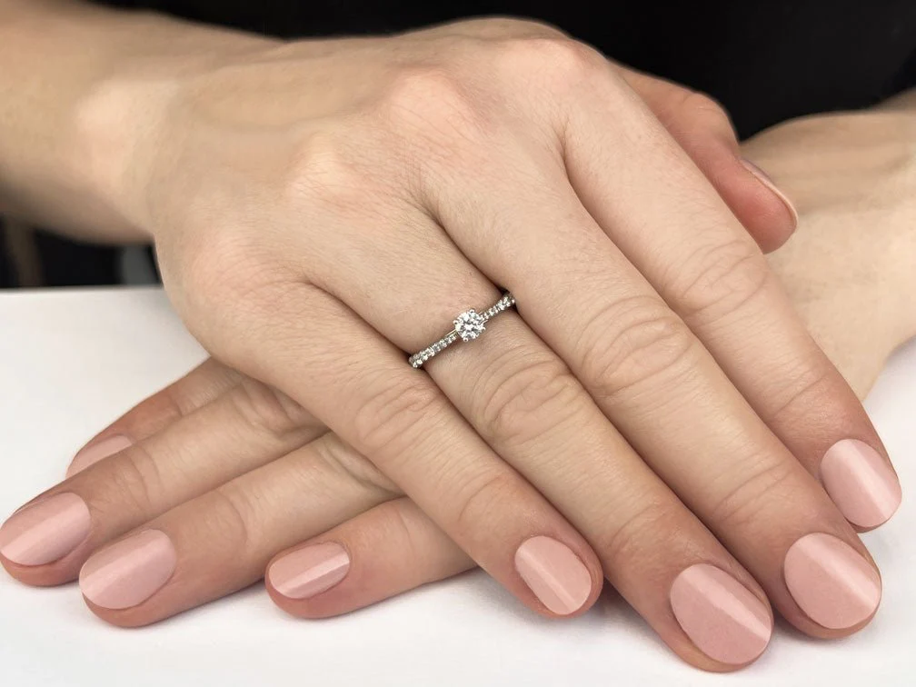 Timeless Round Engagement Ring With Side Diamonds Lab-Grown Diamond  with 1.84 ct. (1.50 ct. center diamond) - Image 3