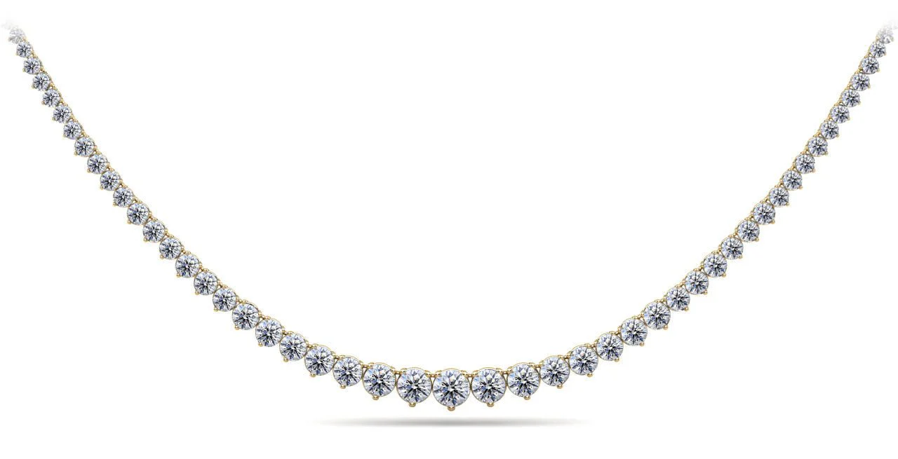 Timeless Three Prong Diamond Tennis Diamond Necklace with 20.05 ct.(finished) - Image 2