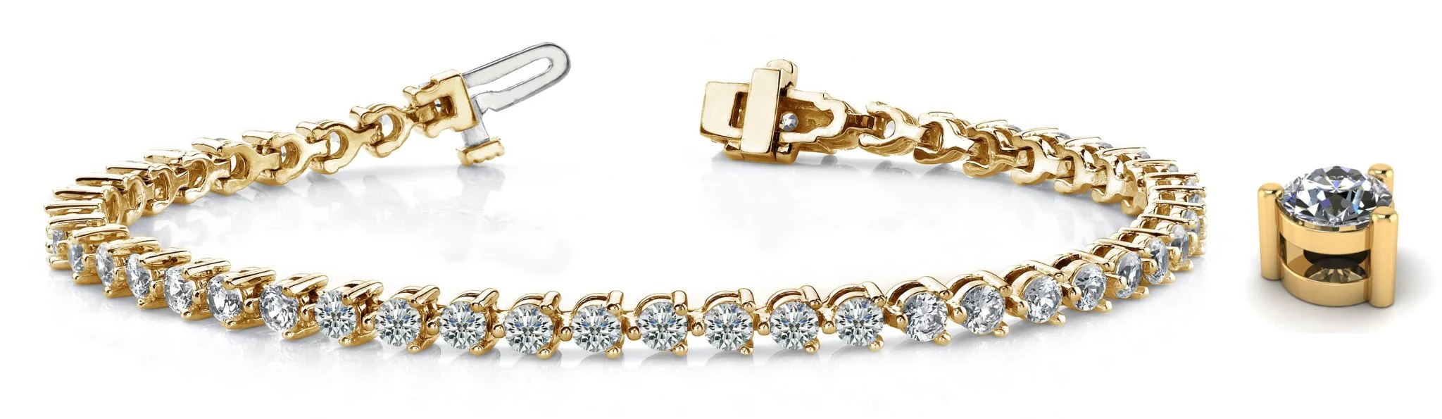 Timeless Three Prong Diamond Tennis Bracelet with 5.06 ct.(finished) 3mm - Image 5