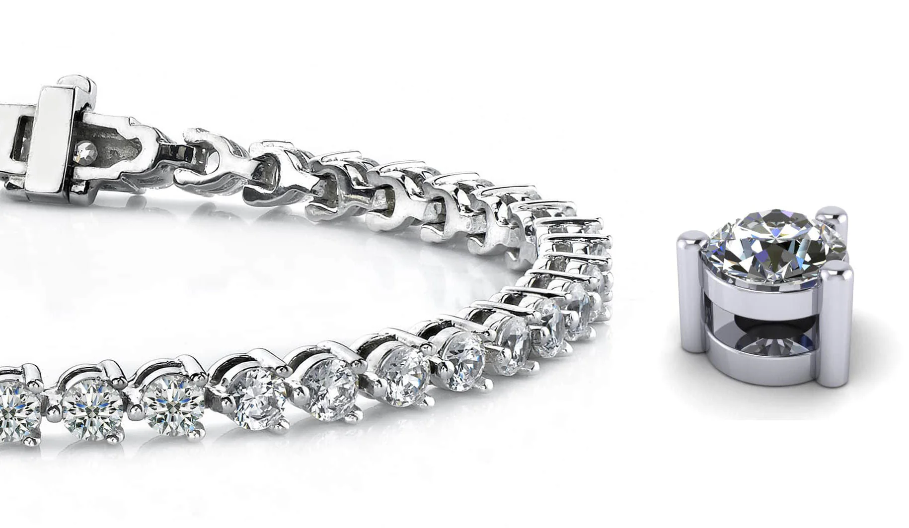 Timeless Three Prong Lab-Grown Diamond Tennis Bracelet with 10.00 ct.(finished) 4.3mm