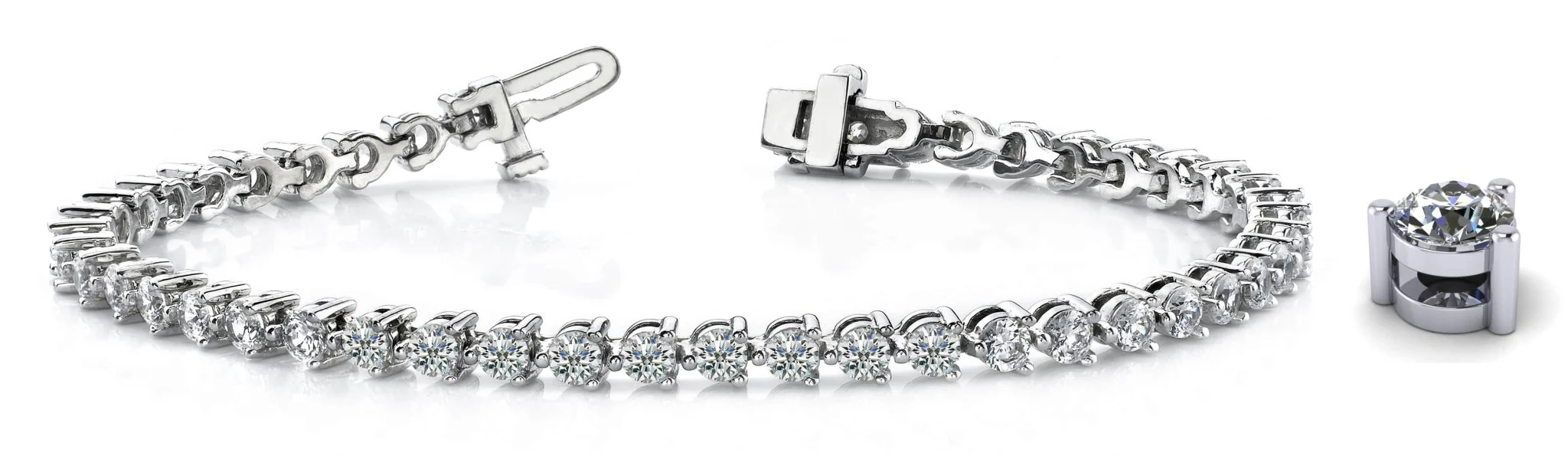 Timeless Three Prong Lab-Grown Diamond Tennis Bracelet with 5.06 ct.(finished) 3mm - Image 4