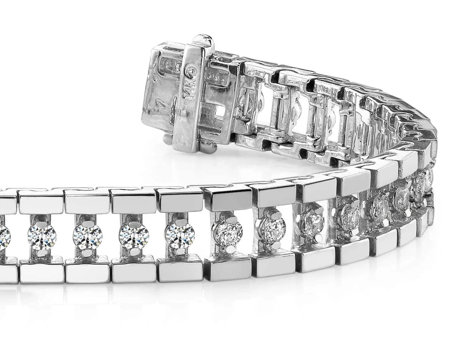 Track Link Diamond Bracelet with 1.06 ct.(finished) 1.7mm