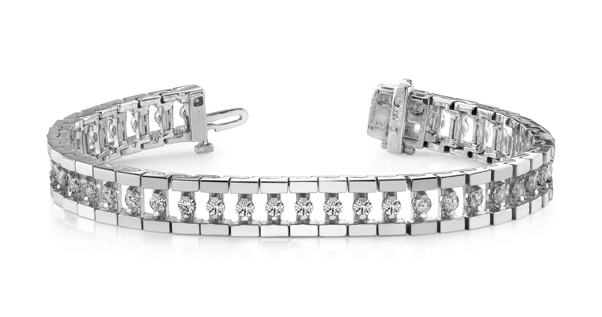 Track Link Diamond Bracelet with 1.06 ct.(finished) 1.7mm - Image 4