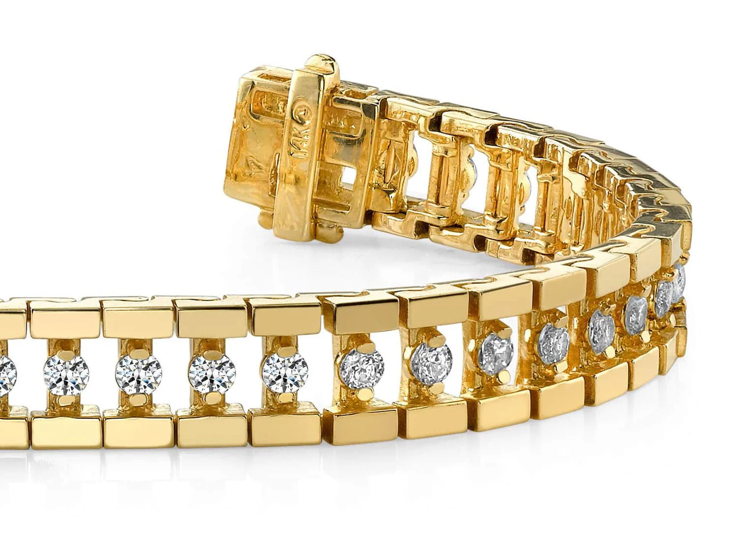 Track Link Diamond Bracelet with 3.02 ct.(finished) 2.5mm - Image 2