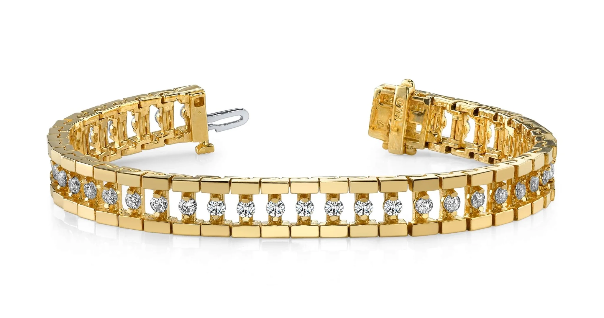 Track Link Lab-Grown Diamond Bracelet with 3.02 ct.(finished) 2.5mm - Image 3