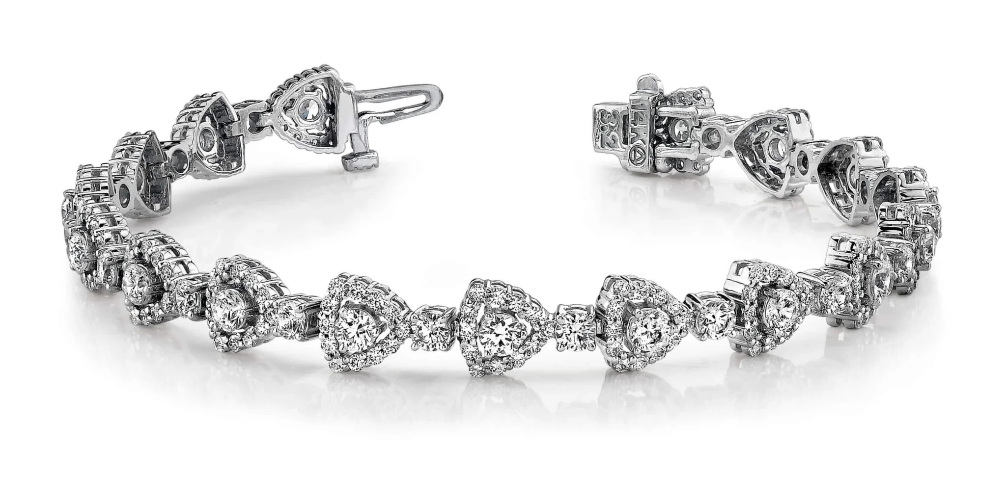 Triangular Diamond Link Diamond Bracelet with 5.59 ct.(finished) 1.2mm, 2.7mm - Image 3