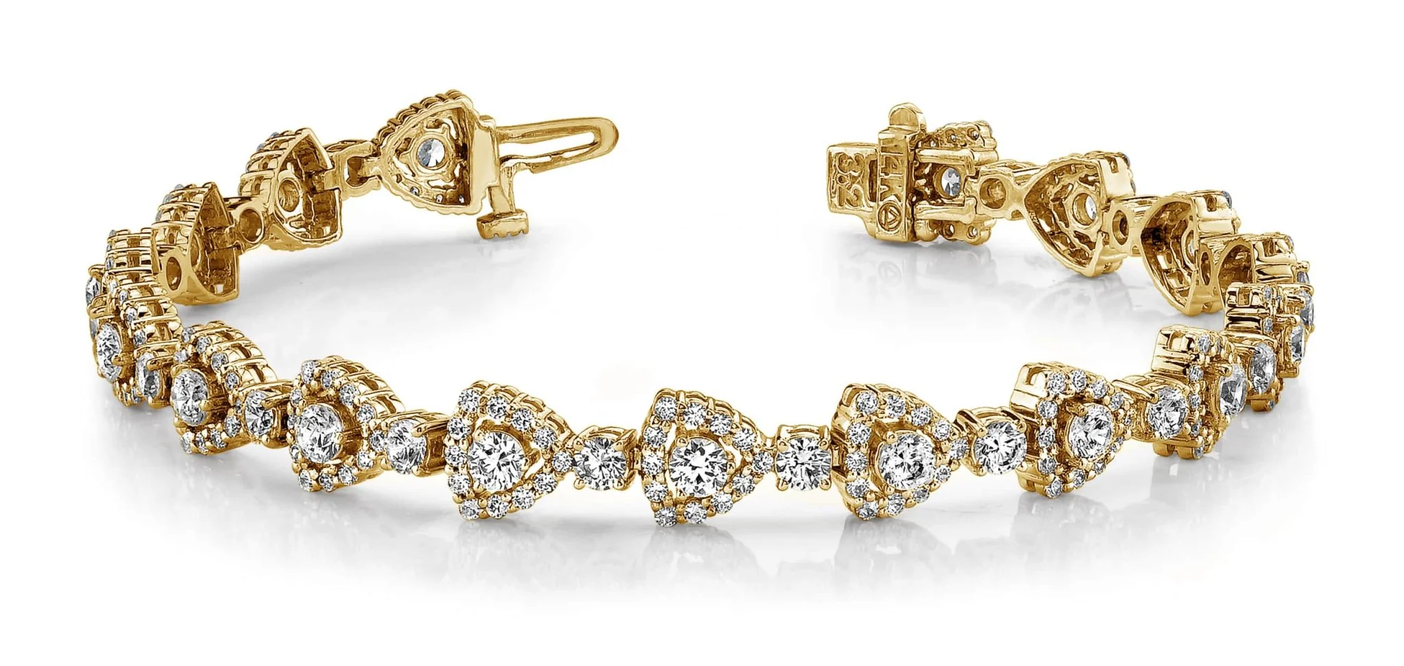 Triangular Diamond Link Diamond Bracelet with 6.27 ct.(finished) 1.3mm, 3mm, 3.2mm - Image 4