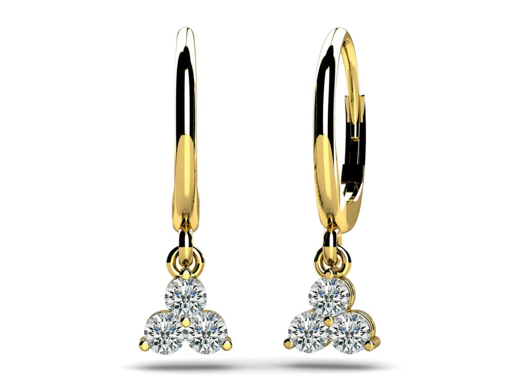 Trillium Diamond Drop Diamond Earrings with 0.63 ct.(finished) 3.0mm - Image 2