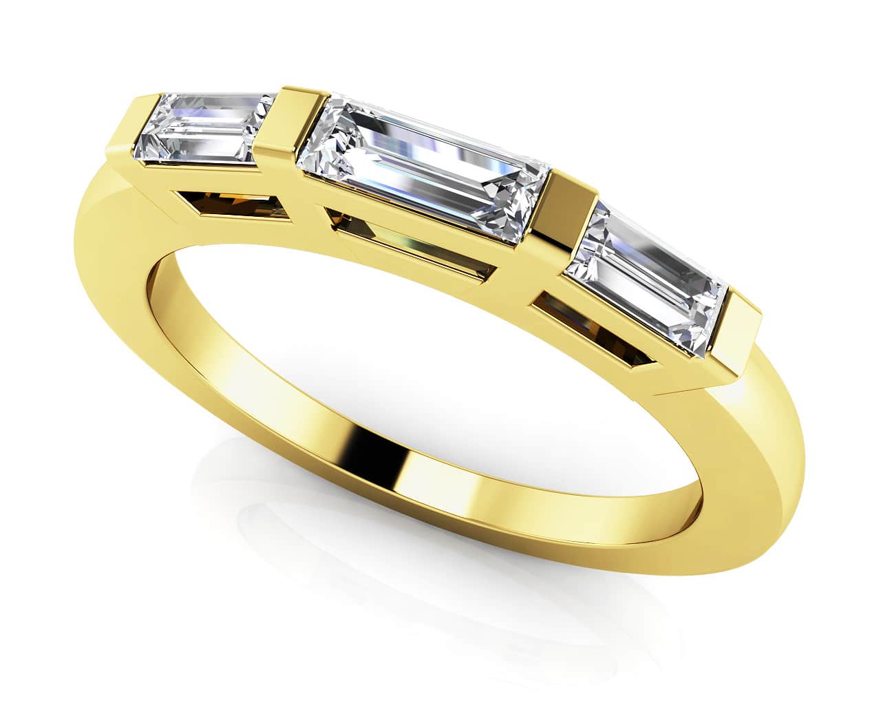 Triple Baguette Band Diamond  with 0.50 ct.(finished) 5.5x2mm, 4x2mm - Image 2