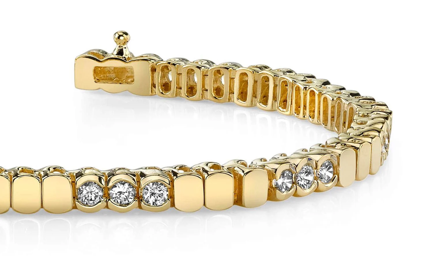 Triple Bezel Diamond Bracelet with 2.40 ct.(finished) 3.0mm - Image 2
