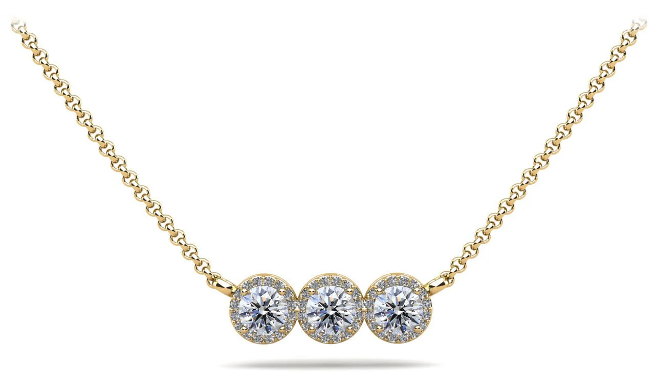 Triple Brilliance Diamond Necklace Lab-Grown Diamond with 1.00 ct.(finished) 1.1mm, 4mm - Image 2