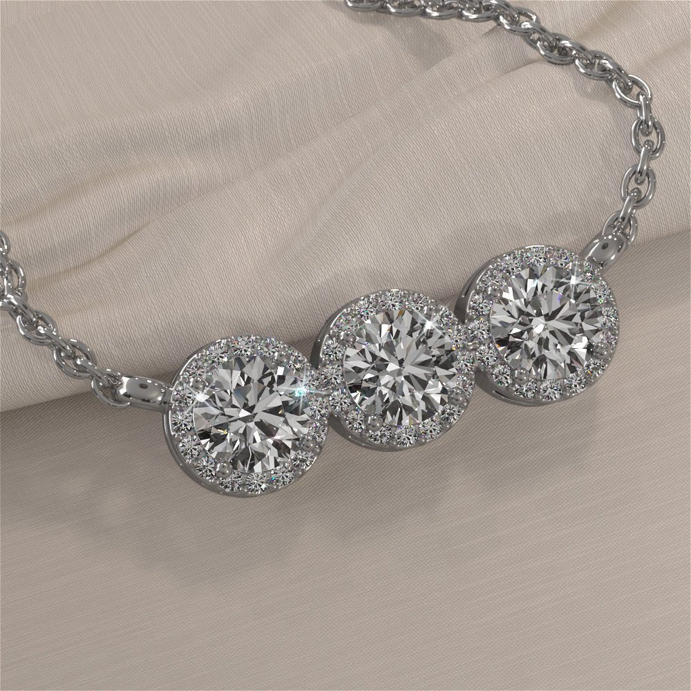 Triple Brilliance Diamond Necklace Lab-Grown Diamond with 2.29 ct.(finished) 1.1mm, 5.5mm - Image 3