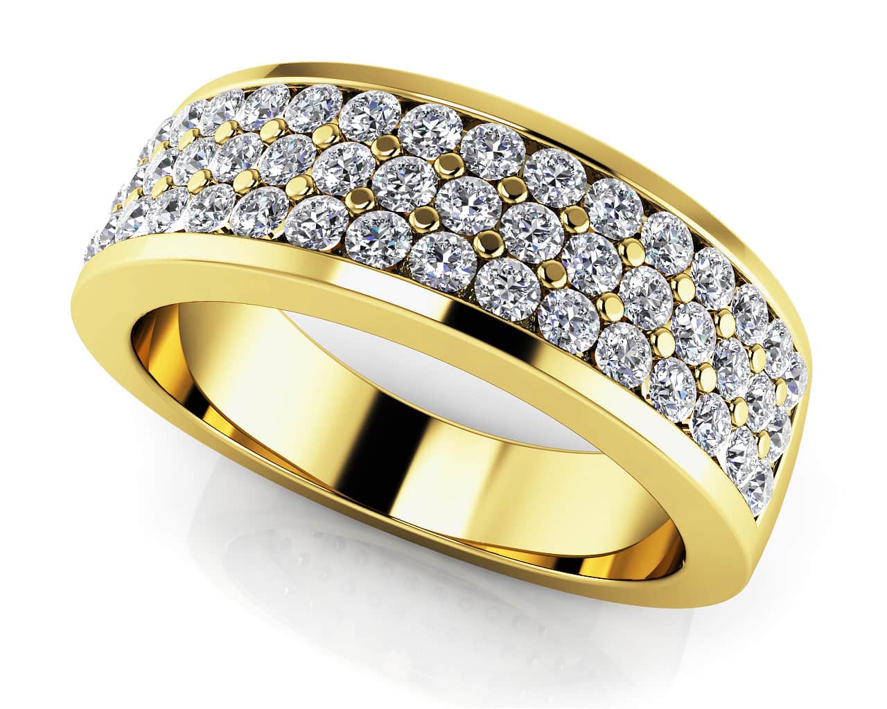 Triple Channel Diamond Band with 0.72 ct.(finished) 1.4mm - Image 2