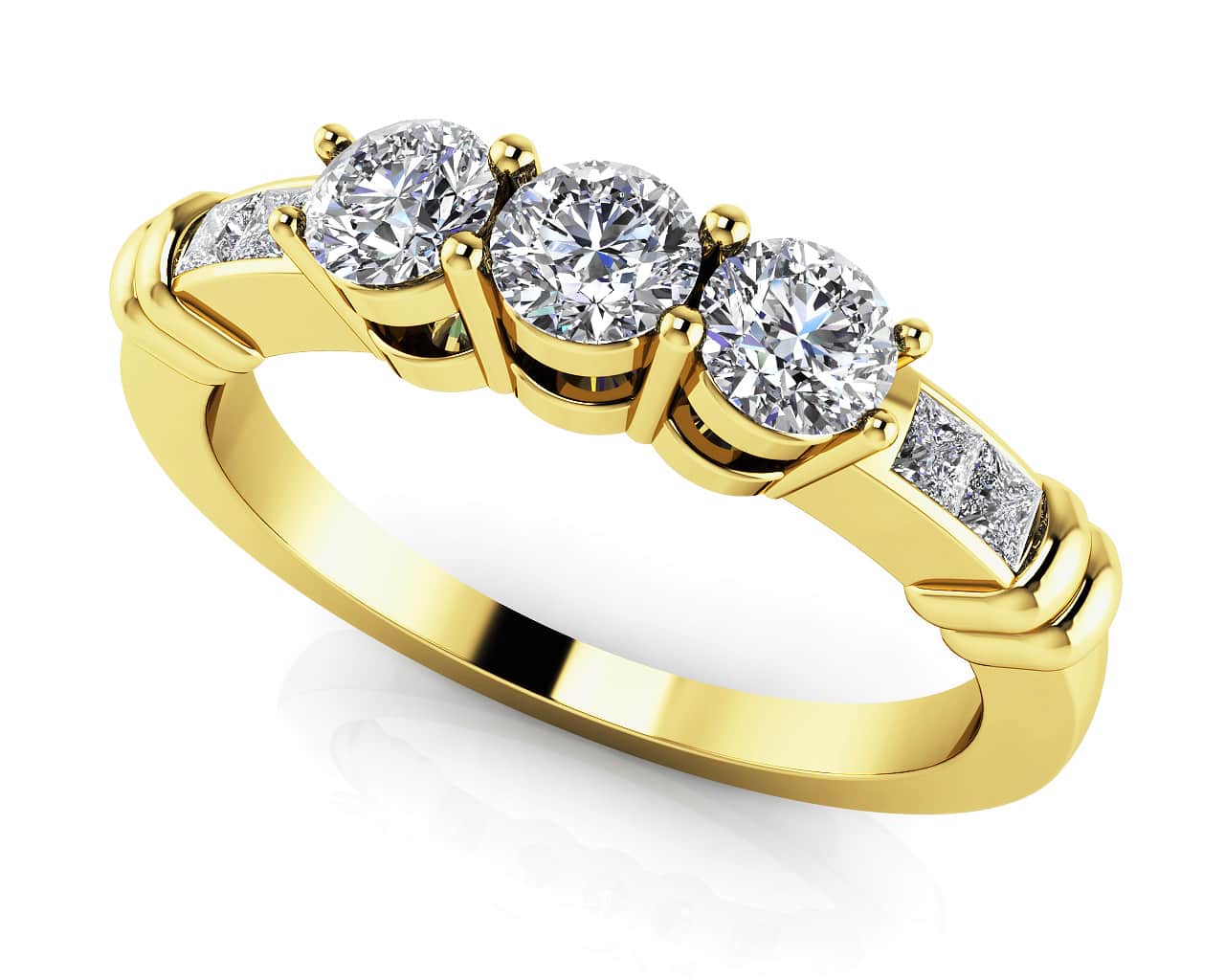 Triple Contrast Band Lab-Grown Diamond  with 0.45 ct.(finished) 1.5mm, 3mm, 3.2mm - Image 2