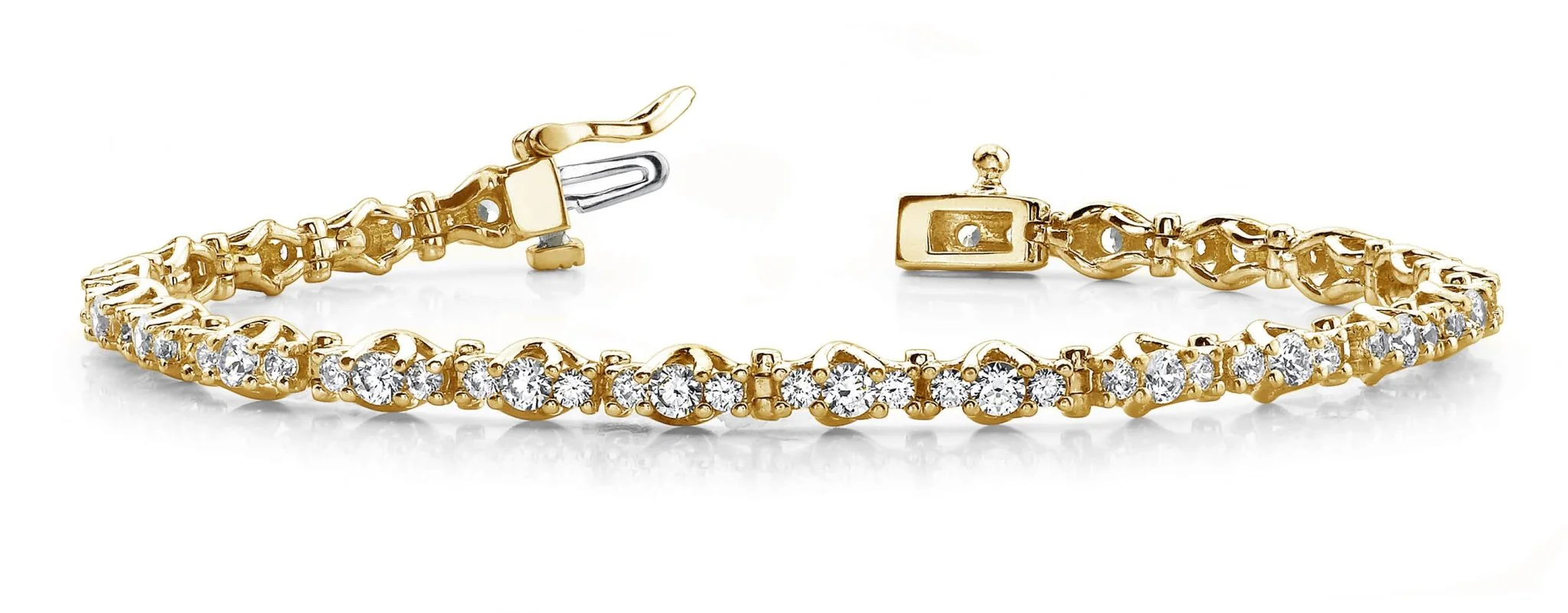 Triple Diamond Link Diamond Bracelet with 5.04 ct.(finished) 2.5mm, 3.1mm - Image 4