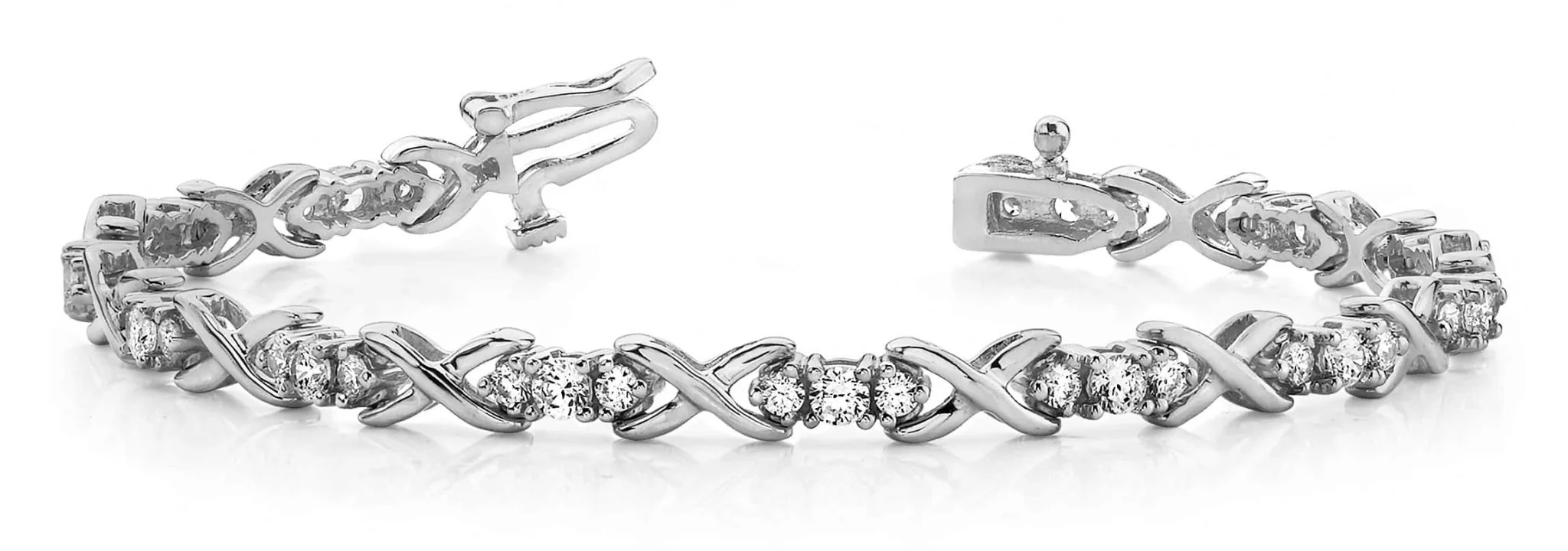 Triple Diamond X Link Diamond Bracelet with 2.47 ct.(finished) 2.2mm, 3.1mm - Image 4