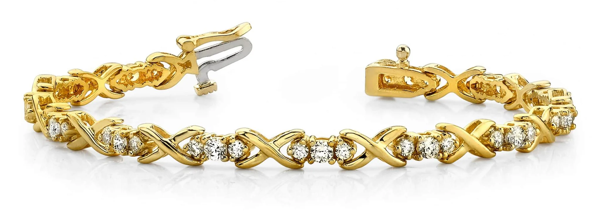 Triple Diamond X Link Lab-Grown Diamond Bracelet with 1.96 ct.(finished) 2mm, 2.8mm - Image 3