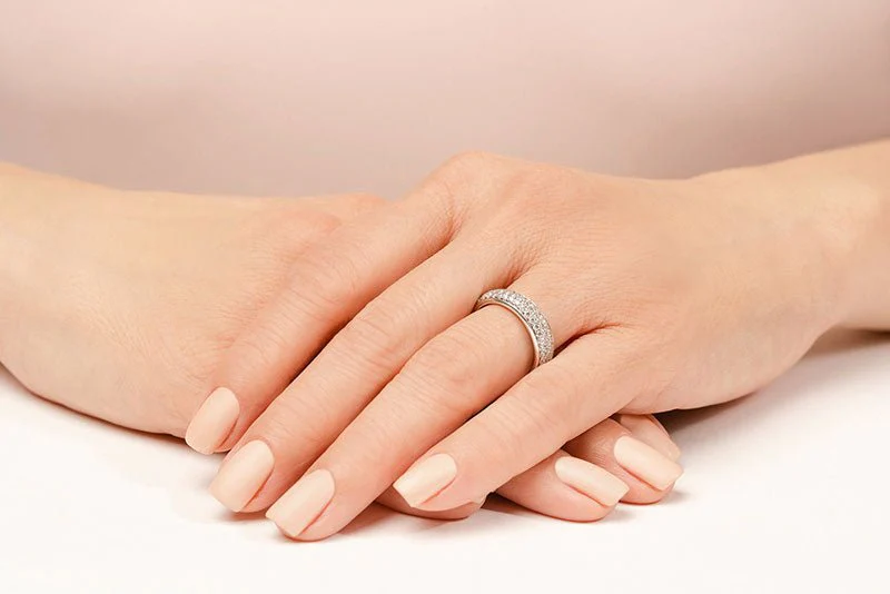 Triple Row Pave Diamond Eternity Band Lab-Grown Diamond  with 1.13 ct.(finished) 1.1mm - Image 3