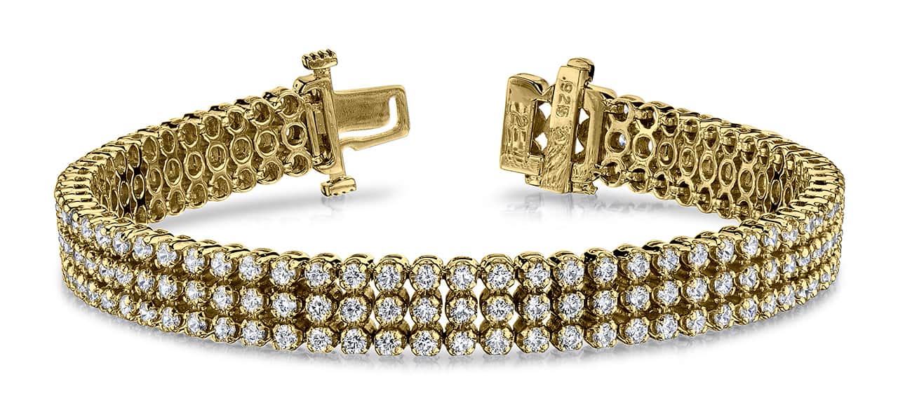 Triple Strand Diamond Bracelet with 6.34 ct.(finished) 2.0mm - Image 6