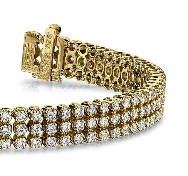 Triple Strand Lab-Grown Diamond Bracelet with 5.30 ct.(finished) 1.8mm - Image 2