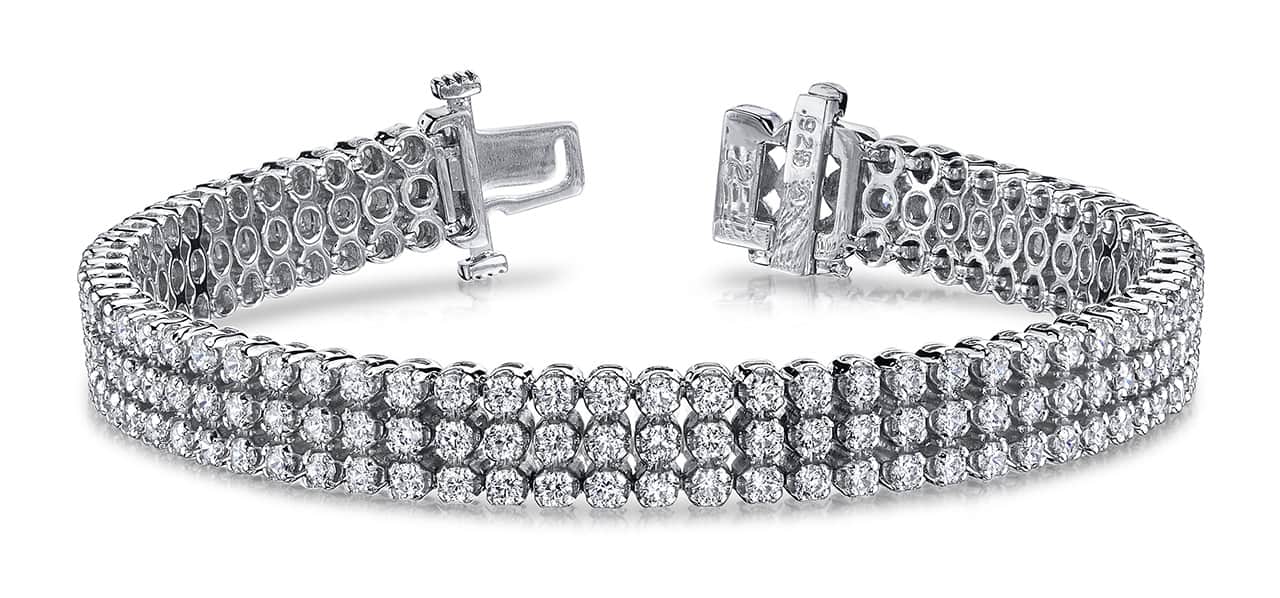 Triple Strand Lab-Grown Diamond Bracelet with 5.30 ct.(finished) 1.8mm - Image 5