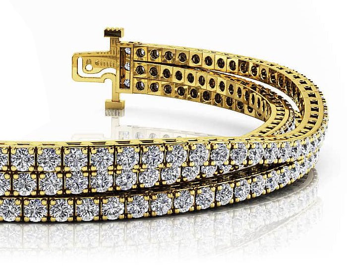 Triple Strand Flexible Diamond Tennis Diamond Bracelet with 16.56 ct.(finished) 3.2mm - Image 2
