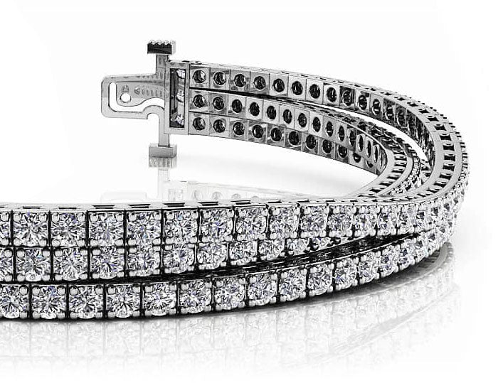 Triple Strand Flexible Diamond Tennis Bracelet Lab-Grown Diamond with 3.65 ct.(finished) 1.5mm