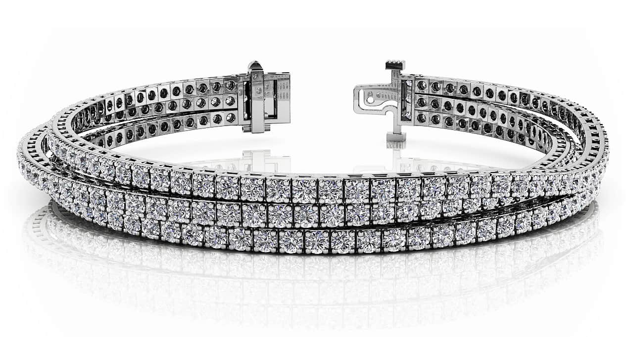 Triple Strand Flexible Diamond Tennis Bracelet Lab-Grown Diamond with 6.14 ct.(finished) 2mm - Image 4