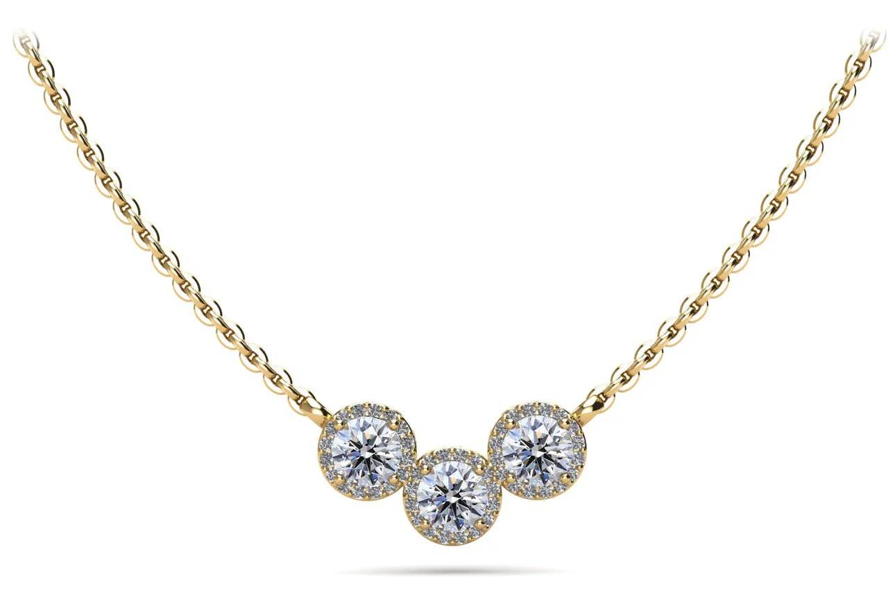 Triple V Shape Brilliance Diamond Necklace Lab-Grown Diamond with 1.74 ct.(finished) 1mm, 5mm - Image 2