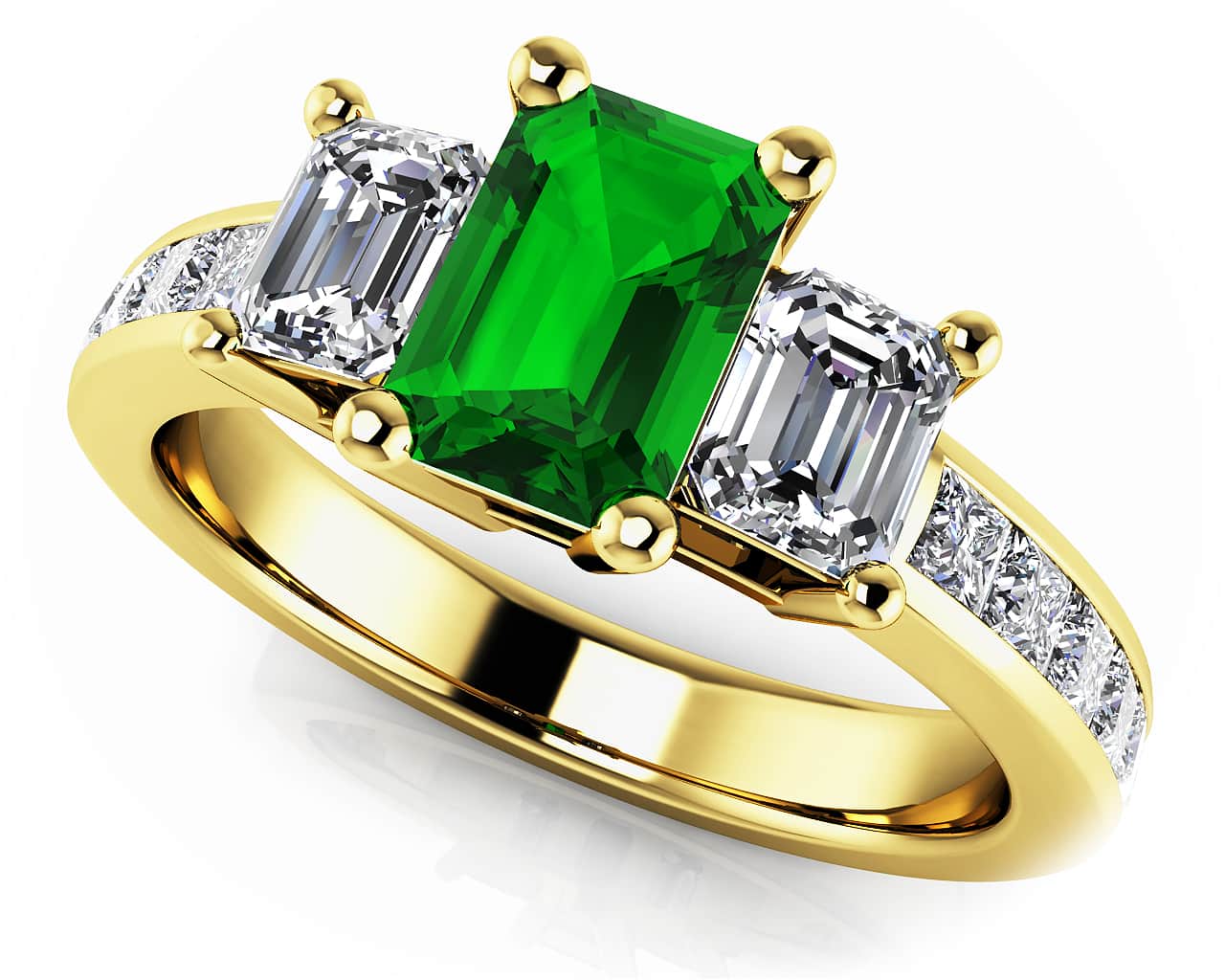 True Love Three Stone Diamond Ring with 1.81 ct.(finished) 5x3mm, 7x5mm, 1.5mm Ruby - Image 2