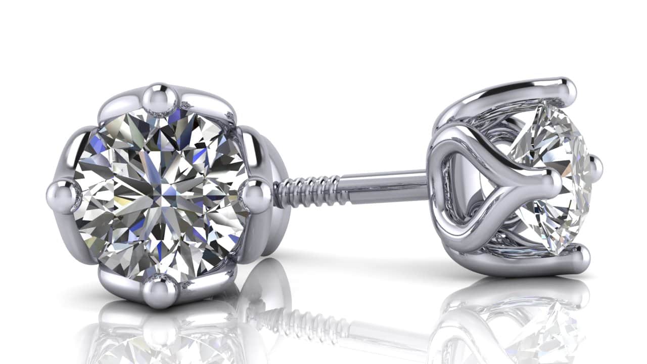 Tulip Diamond Stud Earrings with 0.76 ct.(finished) 4.6mm