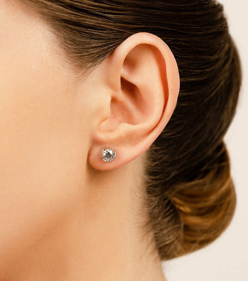 Tulip Diamond Stud Earrings with 0.76 ct.(finished) 4.6mm - Image 4