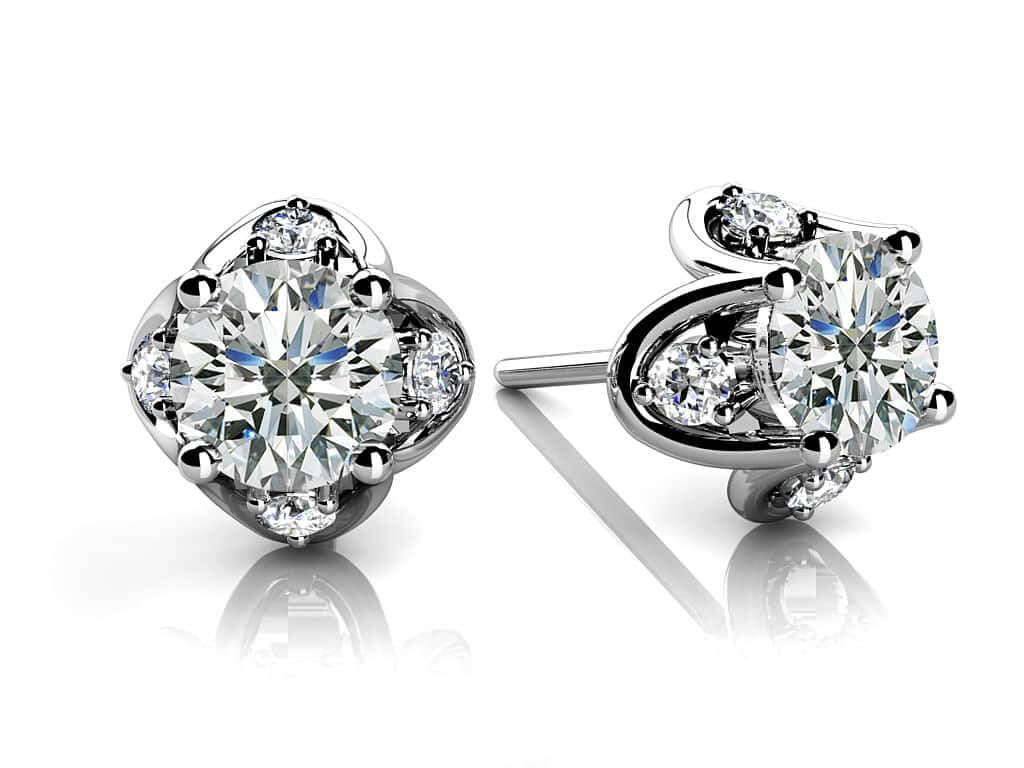 Tulip Diamond Lab-Grown Diamond Studs with 1.76 ct. (2X0.75 ct. center diamonds)