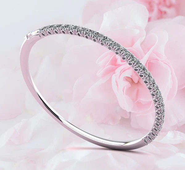 Tulip Edge Diamond Bangle Bracelet with 2.84 ct.(finished) 3mm - Image 4