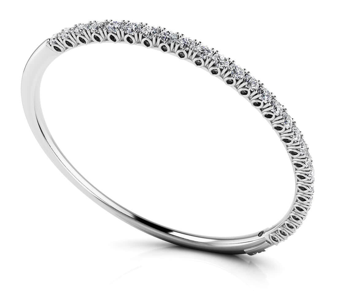 Tulip Edge Diamond Bangle Lab-Grown Diamond Bracelet with 2.84 ct.(finished) 3mm
