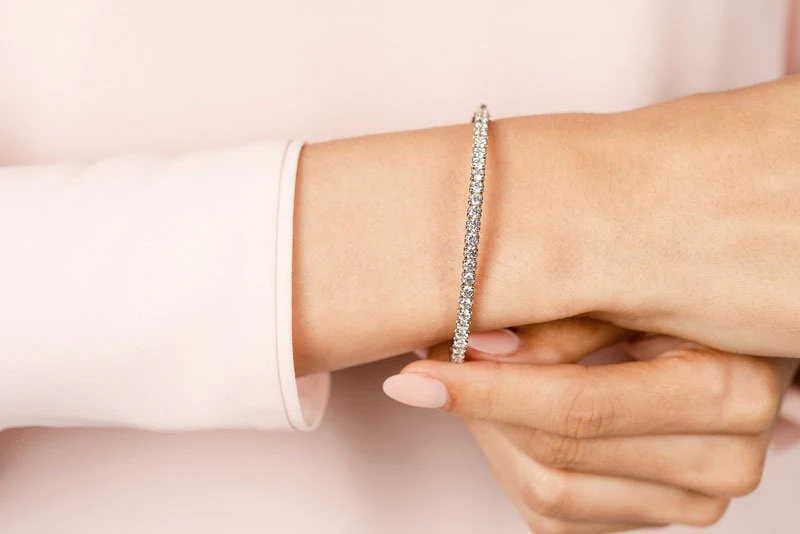 Tulip Edge Diamond Bangle Lab-Grown Diamond Bracelet with 2.84 ct.(finished) 3mm - Image 3