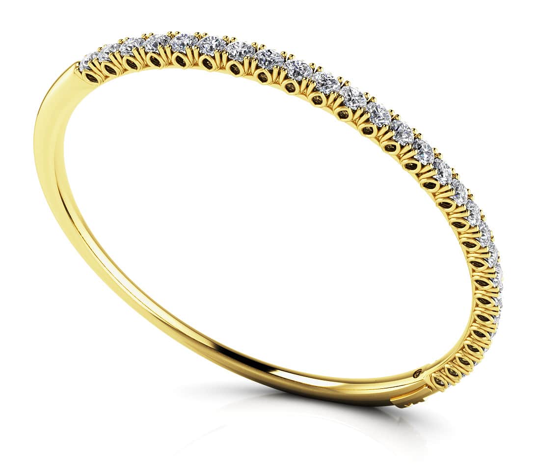 Tulip Edge Diamond Bangle Lab-Grown Diamond Bracelet with 3.84 ct.(finished) 3.5mm - Image 2