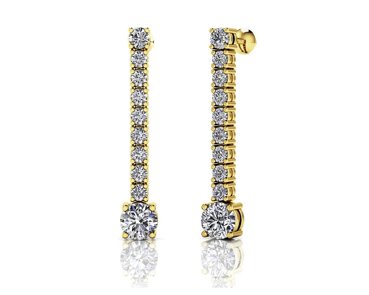 Twenty Diamonds Dangle Drop Diamond Earrings with 1.35 ct.(finished) 2mm, 2.5mm, 4.5mm - Image 2